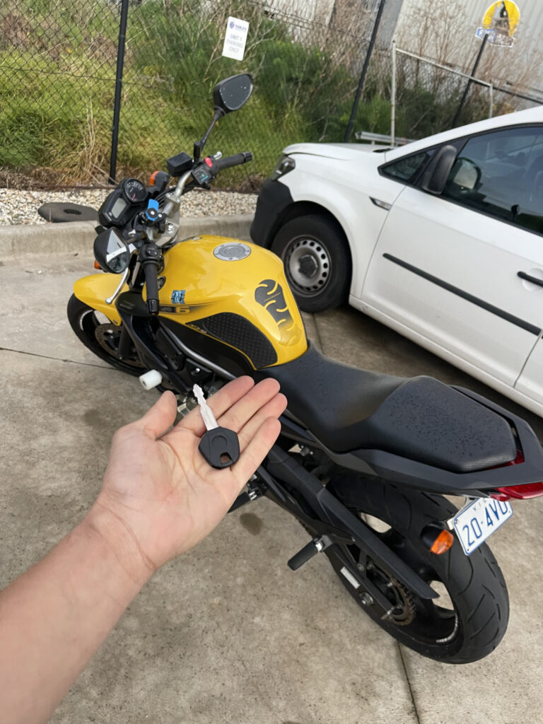 Motorcycle locksmith Motorcycle key replacement for Yamaha bike in Melbourne.