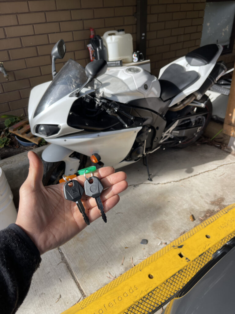 Motorcycle locksmith. Lost motorcycle key replaced with on-site duplication